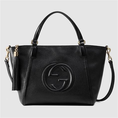 Soho small top handle bag in black leather 